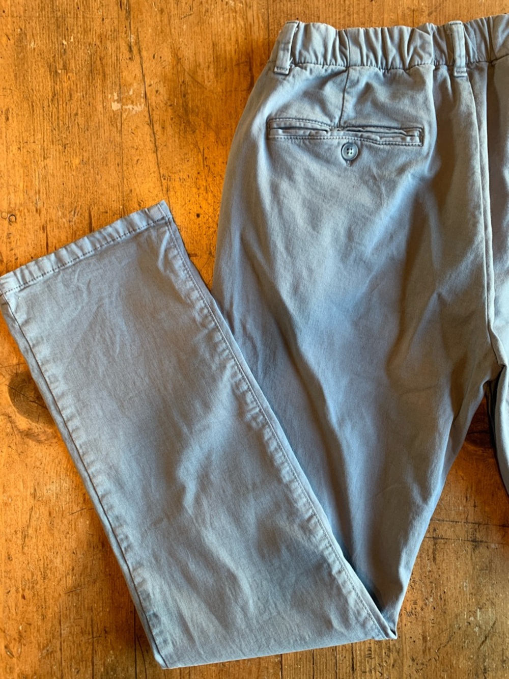 Marine Layer Organic Cotton Blue Elastic-Waist Chino Pants - Picture 12 of 16